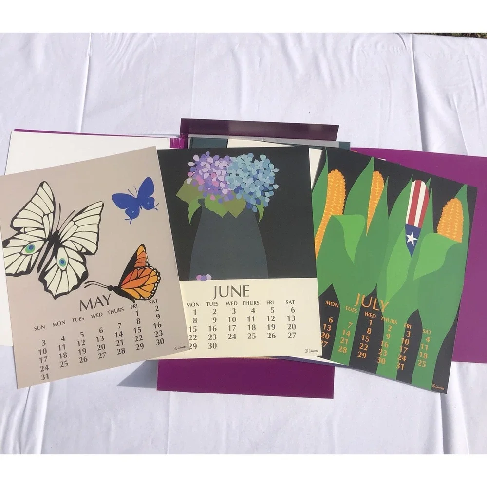 LINNEA POSTER CALENDAR for year 1992 - Can Be Reused 2048 Complete Leap Year